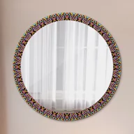 Lustra - Lustro z nadrukiem dekoracyjne okrągłe Psychodeliczny wzór mandali - miniaturka - grafika 1