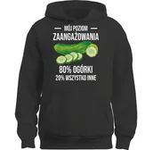 Bluzy męskie - BLUZA Z KAPTUREM MÓJ POZIOM ZAANGAŻOWANIA OGÓRKI PREZENT - miniaturka - grafika 1