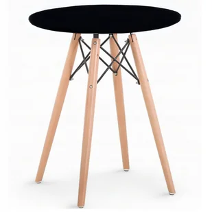 Stół okrągły czarny Skandynawski jadalnia Salon 60 cm x 75 cm Loft - Stoły - miniaturka - grafika 1