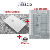 Brodziki prysznicowe - Brodzik Vulcano Line Slim 70x115 cm biały + kabina prysznicowa 70x115 cm z otworem narożnym - FRASCIO - miniaturka - grafika 1