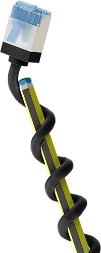 goobay 74317 CAT 6A kabel krosowy slim m/ultraelastyczny RJ45 CAT 6A kabel sieciowy U/FTP CU/cienki kabel Ethernet z krótkimi wtyczkami / 10 Gbit/s LSZH, ochrona przed zagięciem/czarny 0,5 m