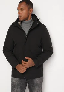 Czarna Kurtka o Prostym Kroju z Odpinaną Futrzaną Podszewką i Kapturem Tinarielle - Kurtki męskie - miniaturka - grafika 1