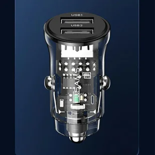 USAMS Ład. sam. C31 3A 2xUSB-A Fast Charge czarny/black CC162CC01(US-CC162) - Ładowarki samochodowe - miniaturka - grafika 12