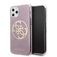 Etui i futerały do telefonów - Guess Circle Glitter 4G Etui iPhone 11 Pro różowy 10_15926 - miniaturka - grafika 1