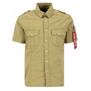 Koszula z krótkim rękawem Alpha Industries Basic Shirt Slim S 136427 01 - Zielona - Odzież taktyczna i umundurowanie - miniaturka - grafika 1
