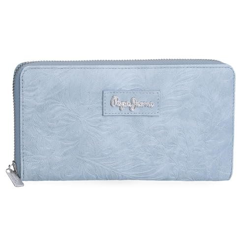 Pepe Jeans Jana Portfel z portmonetką niebieski 19,5 x 10 x 2 cm Poliester i PU by Joumma Bags, Niebieski, Talla única, Portfel z portfelem