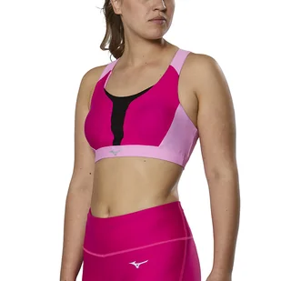 Biustonosz damski Mizuno High Support Bra Pink Peacock S - Biustonosze - miniaturka - grafika 1