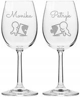 Kieliszki - KIELISZKI DO WINA DLA PARY WALENTYNKI GRAWER y1 - miniaturka - grafika 1