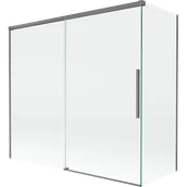 Parawany nawannowe - Mexen Rox parawan nawannowy 2-skrzydłowy rozsuwany 170 + 70 x 150 cm, transparent, gun metal - 8C9-170-070-95-00 - miniaturka - grafika 1