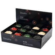 Bombki - Bombka szklana dekorowana mix 4 rodzajów - miniaturka - grafika 1