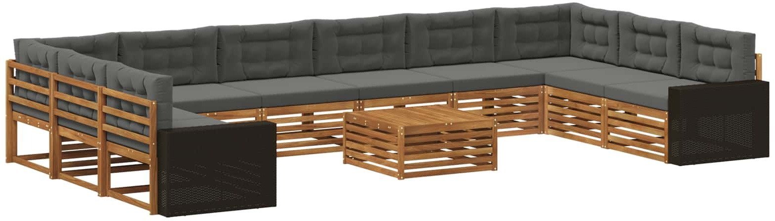 vidaXL Zestawy sof z poduszką 11 pcs Lite Drewno Akacji