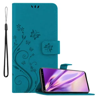 Cadorabo pokrowiec na Samsung Galaxy S9 PLUS pokrowiec ochronny w kolorze niebieskim pokrowiec ochronny pokrowiec na telefon komórkowy etui w kwiaty etui w kwiaty - Etui i futerały do telefonów - miniaturka - grafika 1