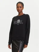 Bluzy damskie - KARL LAGERFELD Bluza A3W20056 Czarny Regular Fit - miniaturka - grafika 1
