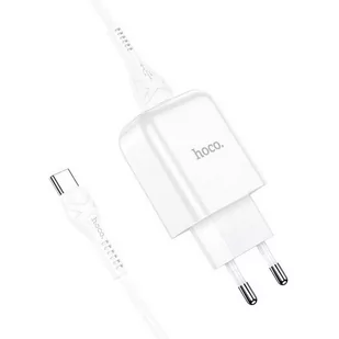 Hoco Ładowarka sieciowa USB + kabel USB-C 2A N2 Vigour biała - Ładowarki do telefonów - miniaturka - grafika 1