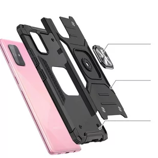 Wozinsky Ring Armor pancerne hybrydowe etui pokrowiec + magnetyczny uchwyt Samsung Galaxy A71 5G srebrny - Etui i futerały do telefonów - miniaturka - grafika 3