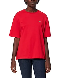 Lacoste Loose Fit Damska koszulka, Czerwona, 30 - Koszulki i topy damskie - miniaturka - grafika 1