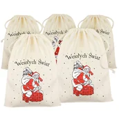 Ozdoby bożonarodzeniowe - ZESTAW ŚWIĄTECZNYCH WORKÓW PREZENTOWYCH POD CHOINKĘ NA GWIAZDKĘ MIKOŁAJKI MIKOŁAJE - miniaturka - grafika 1