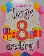 Kartki okolicznościowe i zaproszenia - Karnet Urodziny 8 - YEKU - miniaturka - grafika 1