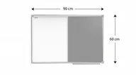 Biuro i firma OUTLET - OUTLET Tablica COMBI suchościeralna magnetyczna filcowa 90x60 cm szara rama aluminiowa - miniaturka - grafika 1
