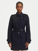 Płaszcze damskie - Tommy Hilfiger Trencz Heritage Single WW0WW24966 Granatowy Regular Fit - miniaturka - grafika 1