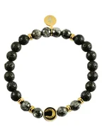 Bransolety męskie - U.S. Polo Assn. Pozłacana bransoletka z kamieniami szlachetnymi - miniaturka - grafika 1