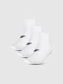 Skarpetki męskie - 4F Skarpety casual za kostkę (3-pack) męskie - białe 43-46 - miniaturka - grafika 1