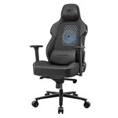 Fotele gamingowe - Cougar NxSys Aero Black Gamingowy do 160kg Skóra PVC Tkanina Czarny - miniaturka - grafika 1