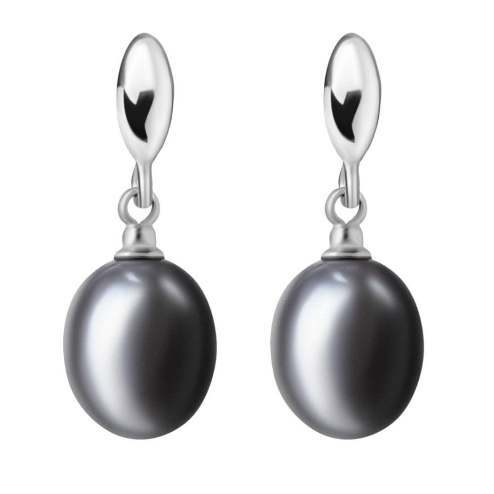 ENAYA ALICE Nero S wiszące srebrne kolczyki naturalne perły czarne