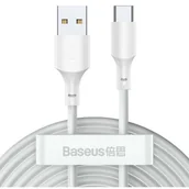 Kable USB - Baseus Simple Wisdom Data Cable Kit USB to Type-C 5A 2PCS/Set1.5m White - miniaturka - grafika 1