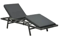 Leżaki ogrodowe - Elior Szary fotel, leżak ogrodowy z poduszką - Midel - miniaturka - grafika 1