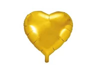 Balony i akcesoria - Balon foliowy Serce złote - 45 cm - 1 szt. - miniaturka - grafika 1