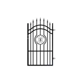 Ogrodzenia - Furtka ogrodzeniowa Roma czarna, 140-160x90 cm, prawa - miniaturka - grafika 1