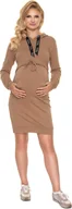 Sukienki ciążowe - PeeKaBoo Damska sukienka ciążowa Lisophe cappuccino S/M - miniaturka - grafika 1