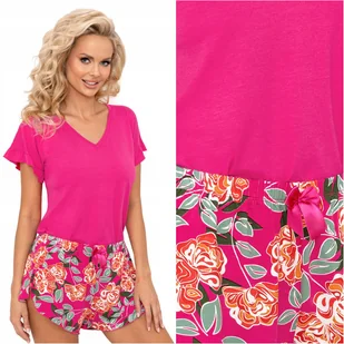 Piżama damska letnia krótkie spodenki DONNA Floris 1/2 XL 42 - Piżamy damskie - miniaturka - grafika 1