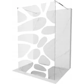 Ścianki i drzwi prysznicowe - Mexen Kioto ścianka prysznicowa wolnostojąca 100 x 200 cm, transparent/biały wzór 8 mm, chrom - miniaturka - grafika 1