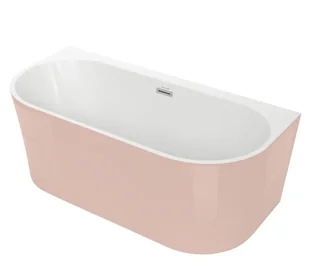 Wanna przyścienna Polimat Sola 160x75 cm owalna różowy połysk 00174 - Wanny - miniaturka - grafika 1