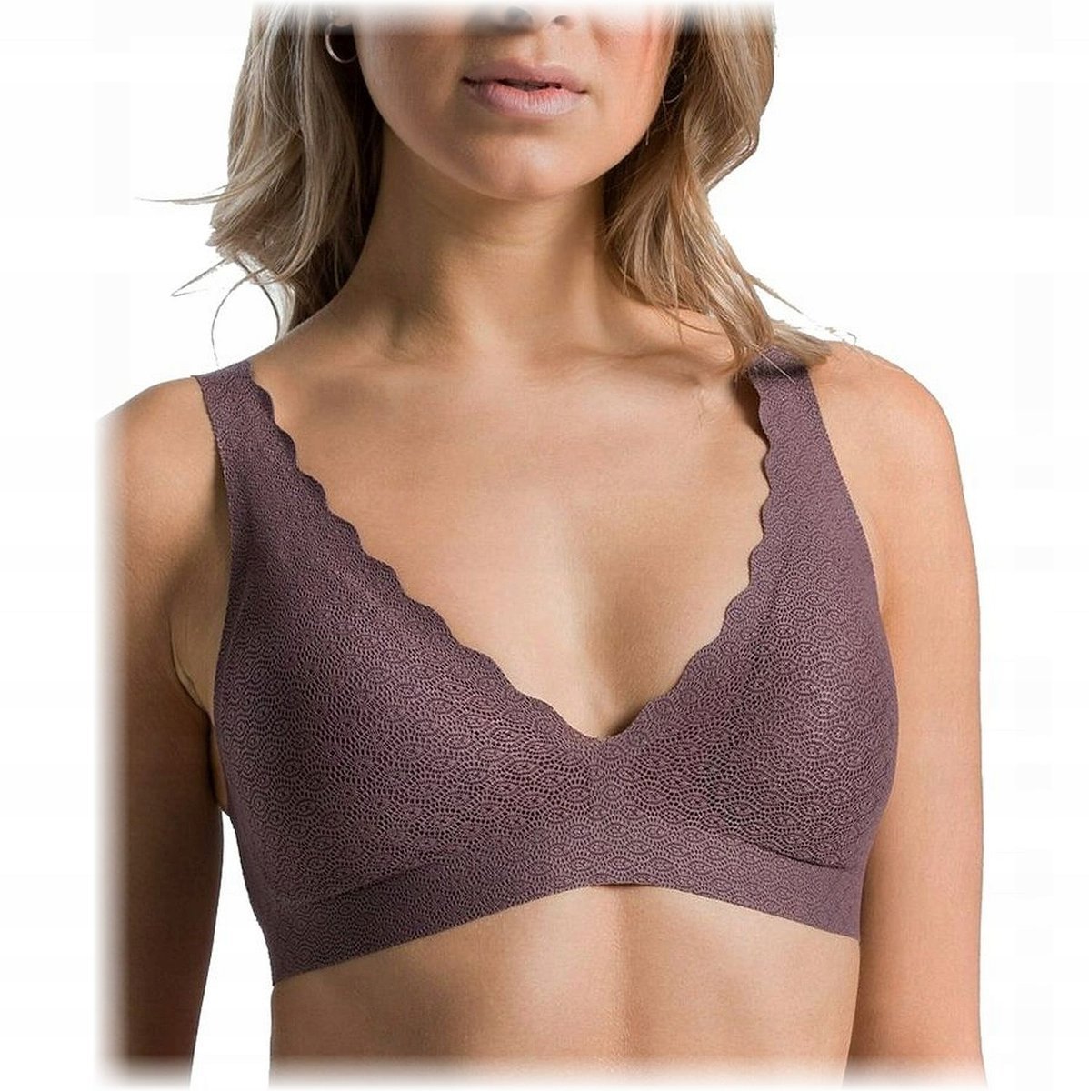 Sloggi biustonosz braletka brązowy Bralette bez fiszbin push up rozmiar XS