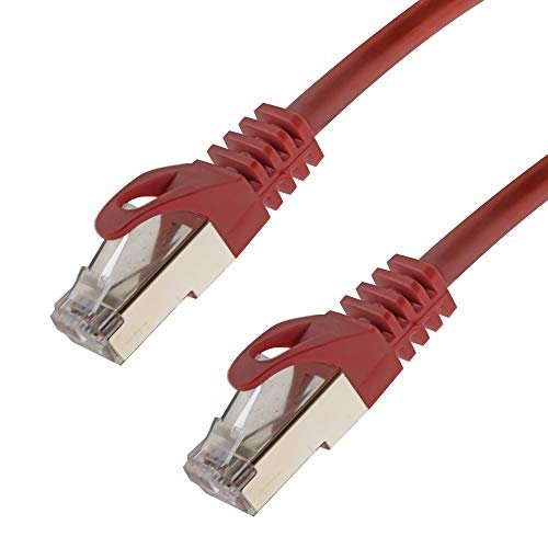 Kabel sieciowy S/FTP PIMF Cat. 7, 10 m, czerwony kabel krosowy Gigabit Ethernet LAN DSL CAT7