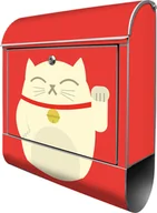 Manekiny wystawowe - banjado design skrzynka na listy stalowa srebrna z przegrodą na gazety malowana proszkowo "Manekineko" 38x46x12,5cm & 2 klucze - Skrzynka pocztowa A4 z materiałem montażowym [BK 11799] - miniaturka - grafika 1
