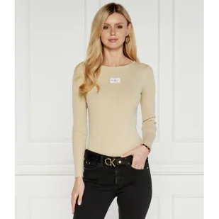 CALVIN KLEIN JEANS Sweter | Slim Fit - Swetry damskie - miniaturka - grafika 1