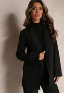 Marynarki i żakiety damskie - Czarna Gładka Klasyczna Marynarka z Guzikiem i Kieszeniami Electrane - miniaturka - grafika 1