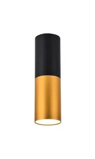 Candellux Lighting czarno-złota tubka sufitowa LED 2281728 TUBA oprawa natynkowa czarny walec GU10 do kuchni 2281728 - Lampy sufitowe - miniaturka - grafika 1