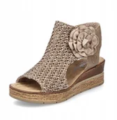 Sandały damskie - Rieker Sandals 63791-60 szary 36 - miniaturka - grafika 1