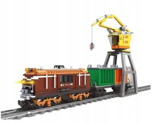 KLOCKI KONSTRUKCYJNE CITY POCIĄG TOWAROWY RC DŹWIG POJAZDY TORY ZABAWKA - Klocki - miniaturka - grafika 1