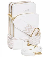 Torebki damskie - Mała prostokątna mini torebka kopertówka 3 komory 2 paski - miniaturka - grafika 1