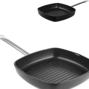 Hendi Patelnia do grillowania - ryflowana Profi Line 280mm x 280mm x 55mm 629802 - Wyposażenie lokali gastronomicznych - miniaturka - grafika 3