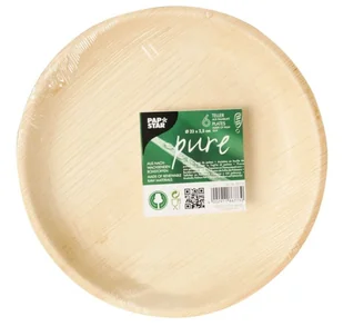 PAPSTAR Talerze z liścia palmowego, średnica 23 cm, 6szt. - Naczynia i sztućce jednorazowe - miniaturka - grafika 1