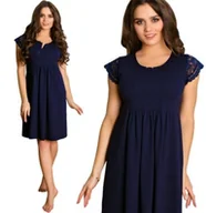 Piżamy ciążowe - Formommy Koszula Nocna Ciążowa Do Karmienia Na Zamki Granatowa L - miniaturka - grafika 1