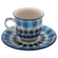 Filiżanki - FILIŻANKA do herbaty kawy 180 ml ze spodkiem - Ceramika Artystyczna Bolesławiec - miniaturka - grafika 1