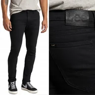 Spodnie męskie - Lee MALONE SKINNY Black elastyczne czarne spodnie jeansowe rurki W30 L30 - miniaturka - grafika 1